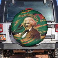 Frederick Douglass Spare Tire Cover Green Abstract Design Civil Rights Leader Quote on Race and Humanity - Wonder Print Shop