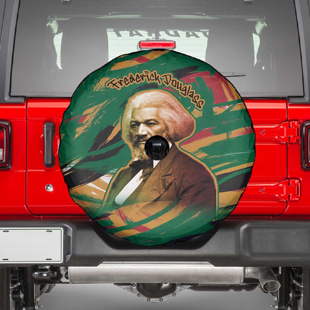 Frederick Douglass Spare Tire Cover Green Abstract Design Civil Rights Leader Quote on Race and Humanity - Wonder Print Shop