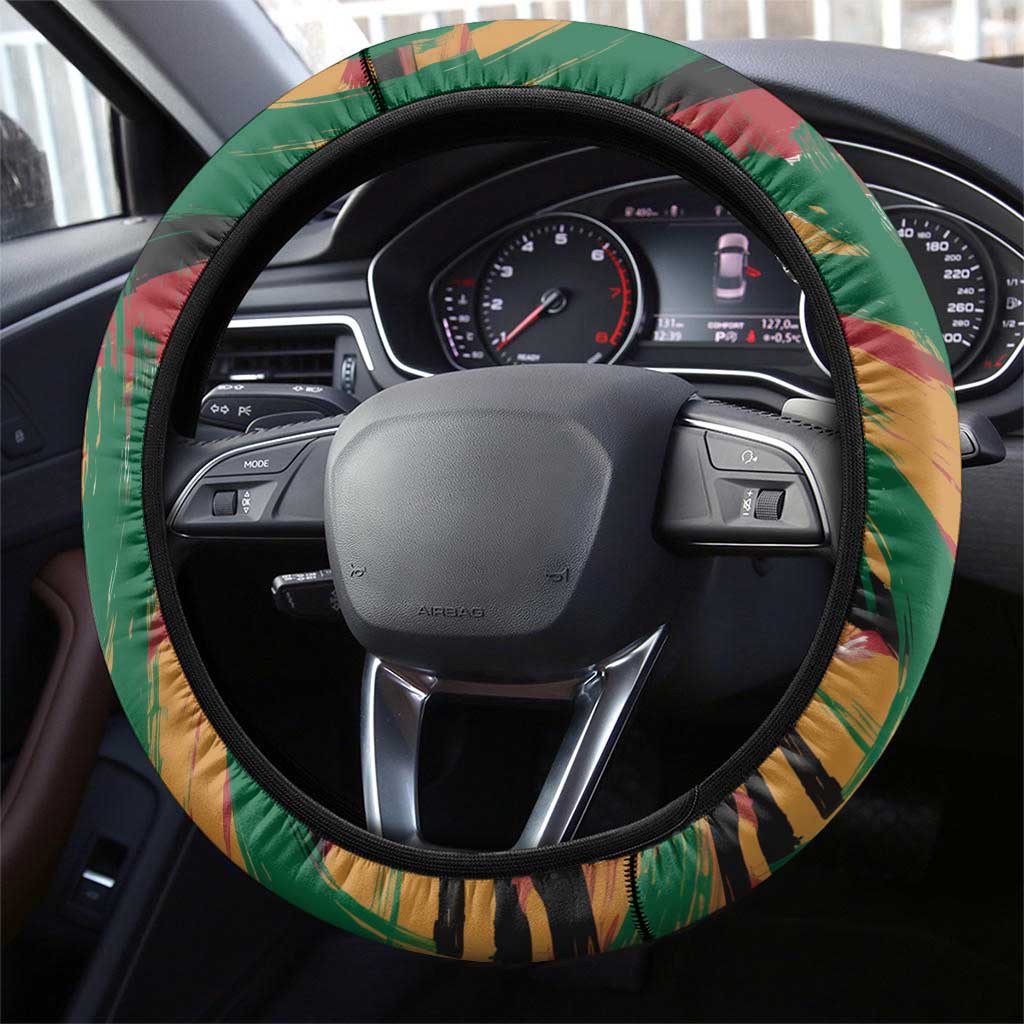 Frederick Douglass Steering Wheel Cover Green Abstract Design Civil Rights Leader Quote on Race and Humanity - Wonder Print Shop