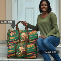 Frederick Douglass Travel Bag Green Abstract Design Civil Rights Leader Quote on Race and Humanity - Wonder Print Shop