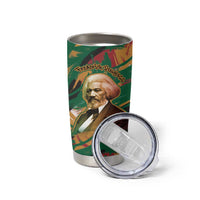 Frederick Douglass Tumbler Cup Green Abstract Design Civil Rights Leader Quote on Race and Humanity - Wonder Print Shop