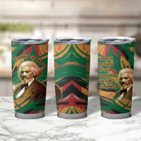 Frederick Douglass Tumbler Cup Green Abstract Design Civil Rights Leader Quote on Race and Humanity - Wonder Print Shop