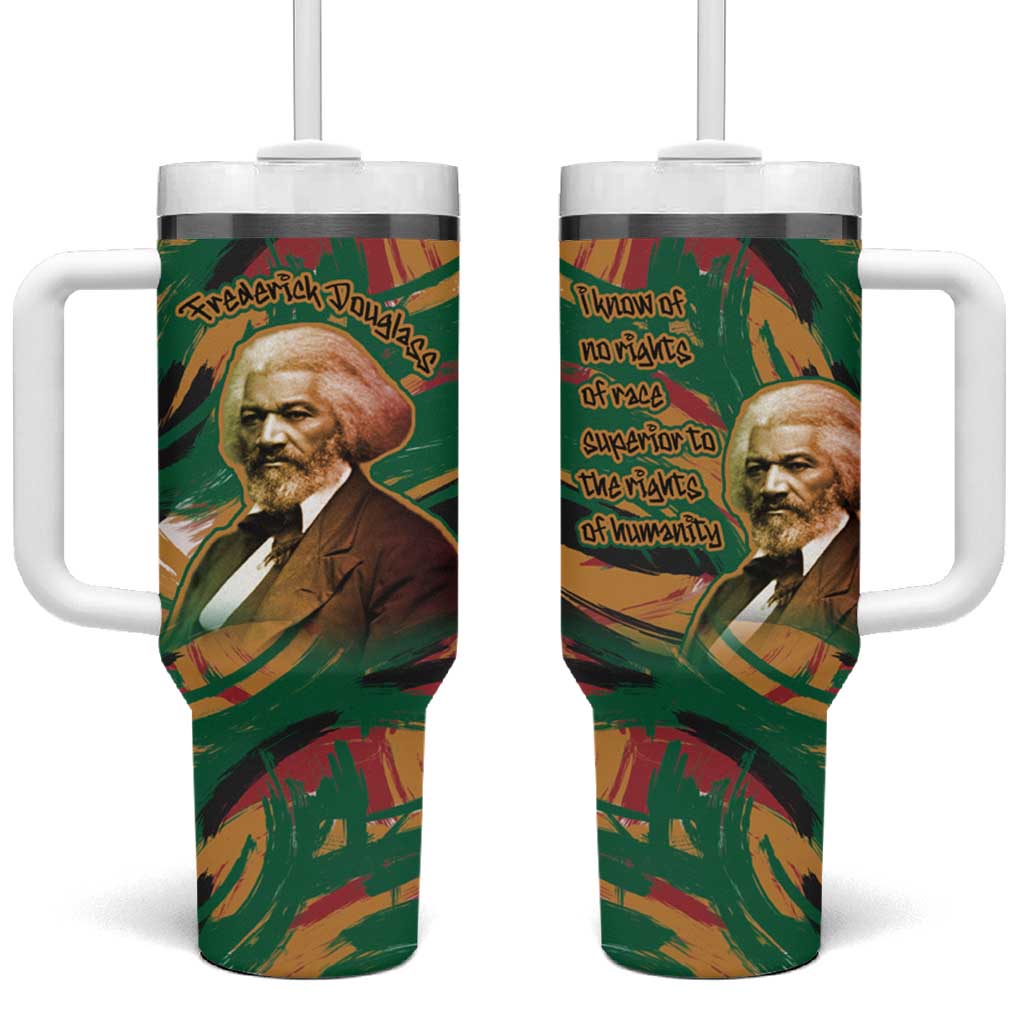 Frederick Douglass Tumbler With Handle Green Abstract Design Civil Rights Leader Quote on Race and Humanity - Wonder Print Shop