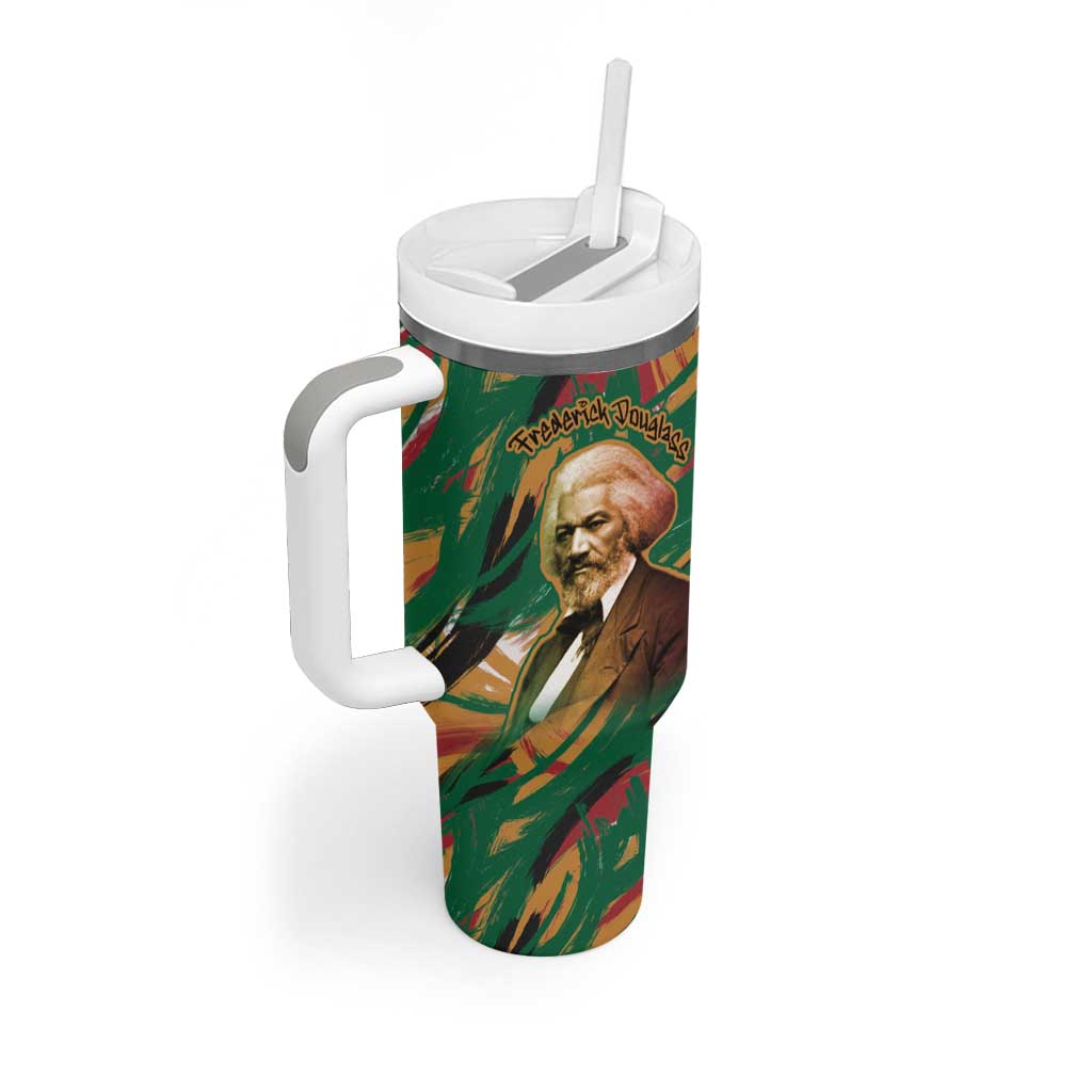 Frederick Douglass Tumbler With Handle Green Abstract Design Civil Rights Leader Quote on Race and Humanity - Wonder Print Shop
