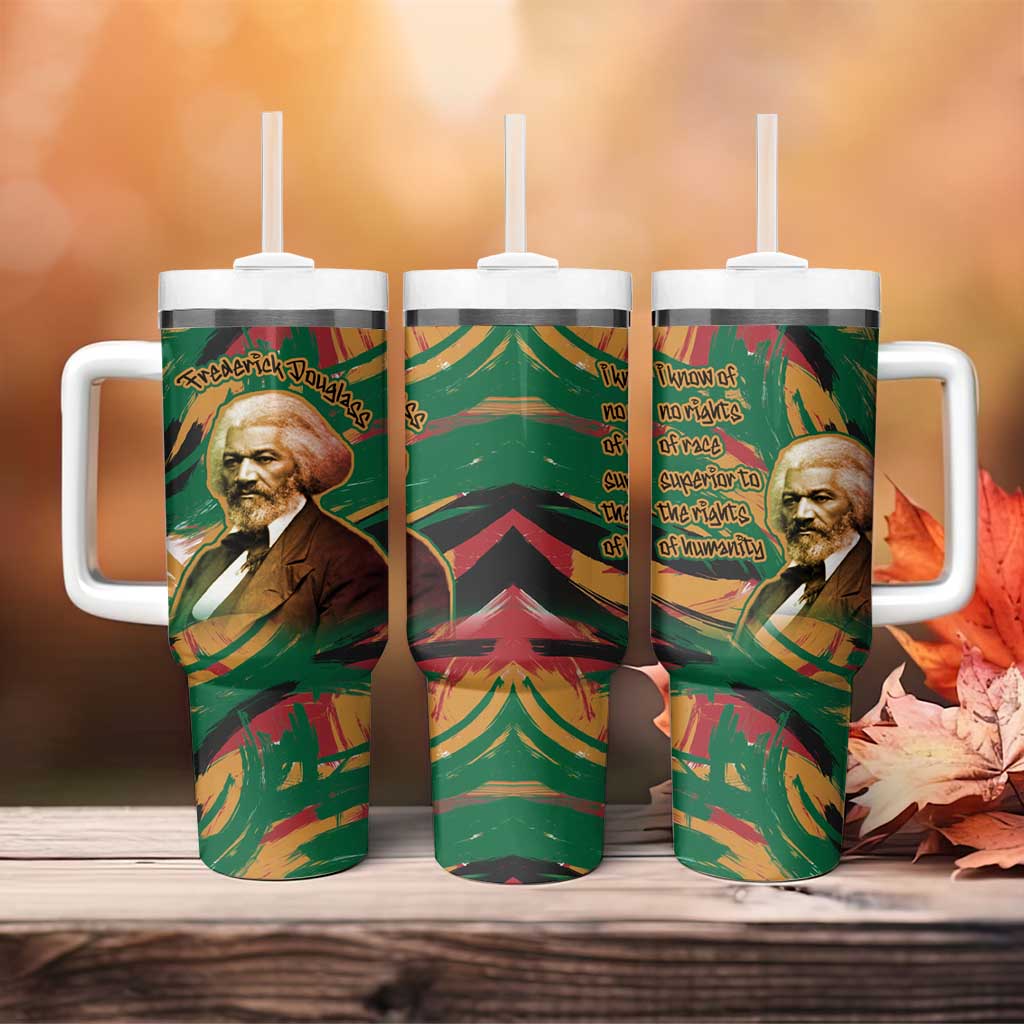 Frederick Douglass Tumbler With Handle Green Abstract Design Civil Rights Leader Quote on Race and Humanity - Wonder Print Shop