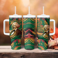Frederick Douglass Tumbler With Handle Green Abstract Design Civil Rights Leader Quote on Race and Humanity - Wonder Print Shop