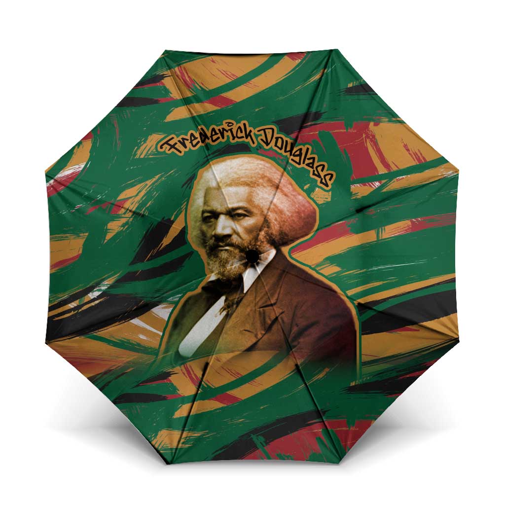 Frederick Douglass Umbrella Green Abstract Design Civil Rights Leader Quote on Race and Humanity - Wonder Print Shop