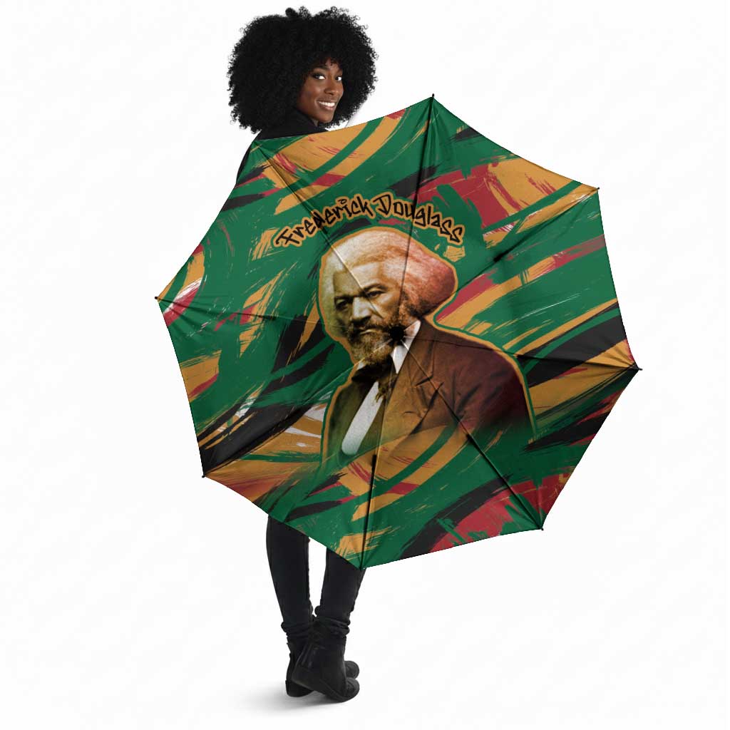 Frederick Douglass Umbrella Green Abstract Design Civil Rights Leader Quote on Race and Humanity - Wonder Print Shop
