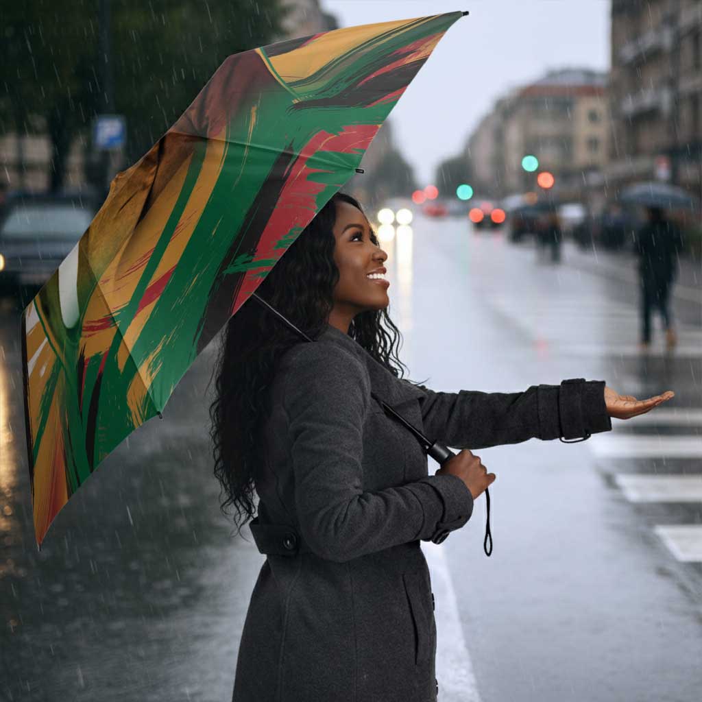 Frederick Douglass Umbrella Green Abstract Design Civil Rights Leader Quote on Race and Humanity - Wonder Print Shop