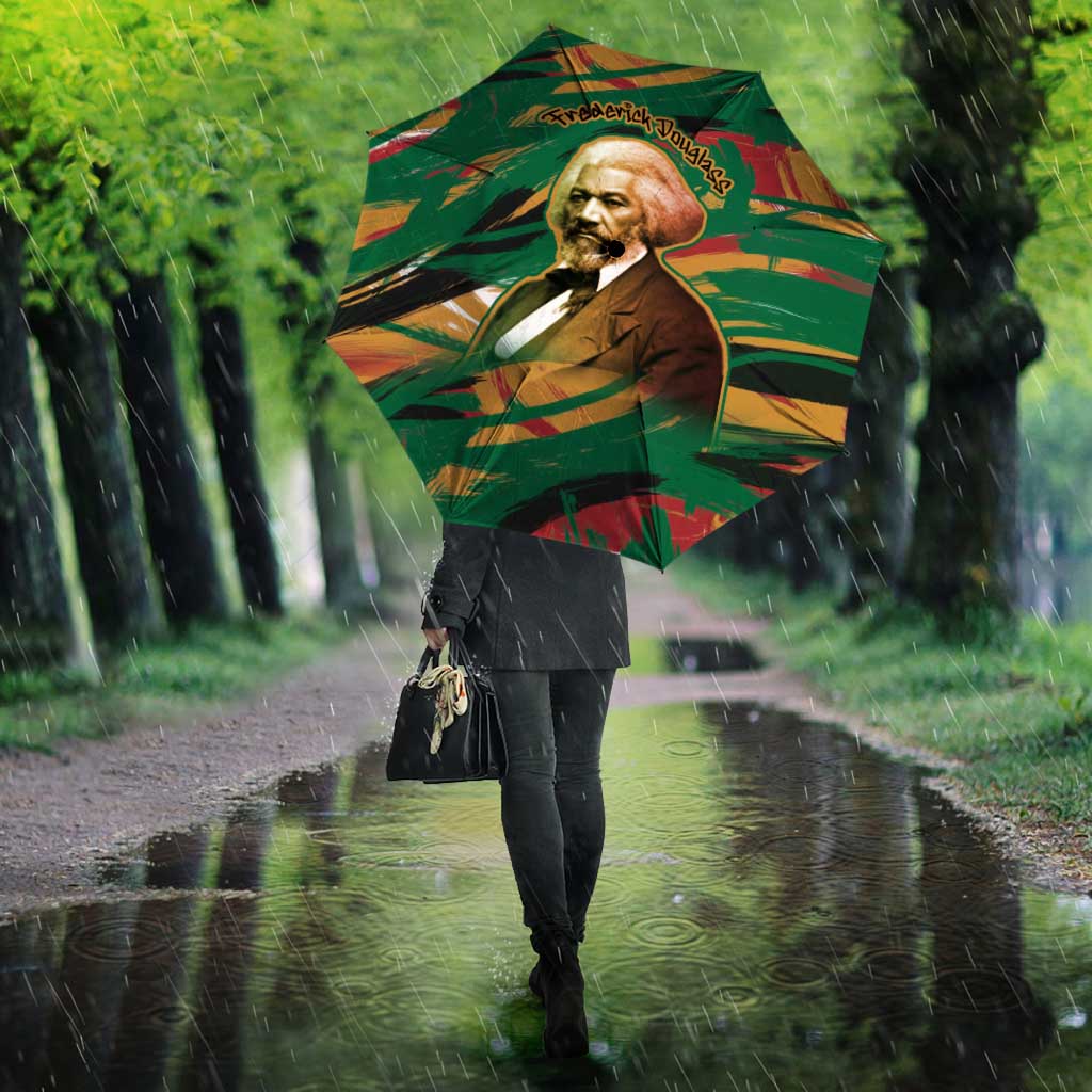 Frederick Douglass Umbrella Green Abstract Design Civil Rights Leader Quote on Race and Humanity - Wonder Print Shop