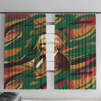 Frederick Douglass Window Curtain Green Abstract Design Civil Rights Leader Quote on Race and Humanity - Wonder Print Shop