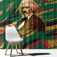 Frederick Douglass Window Curtain Green Abstract Design Civil Rights Leader Quote on Race and Humanity - Wonder Print Shop