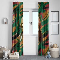 Frederick Douglass Window Curtain Green Abstract Design Civil Rights Leader Quote on Race and Humanity - Wonder Print Shop