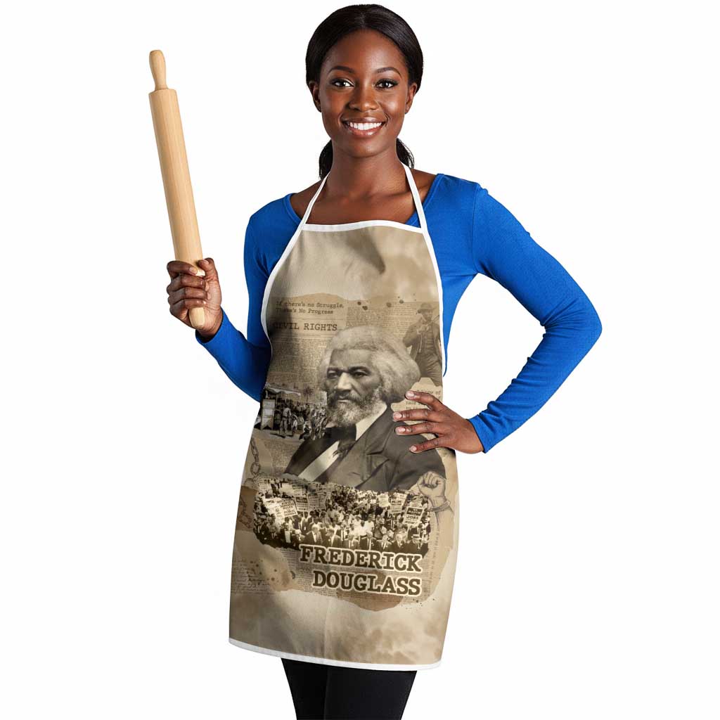 Frederick Douglass Apron Sepia Newspaper Collage Civil Rights March Historic Quote Design - Wonder Print Shop
