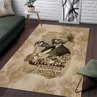 Frederick Douglass Area Rug Sepia Newspaper Collage Civil Rights March Historic Quote Design - Wonder Print Shop