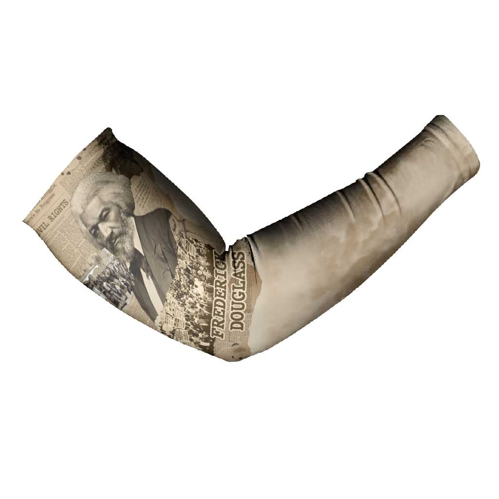Frederick Douglass Arm Sleeves Sepia Newspaper Collage Civil Rights March Historic Quote Design - Wonder Print Shop