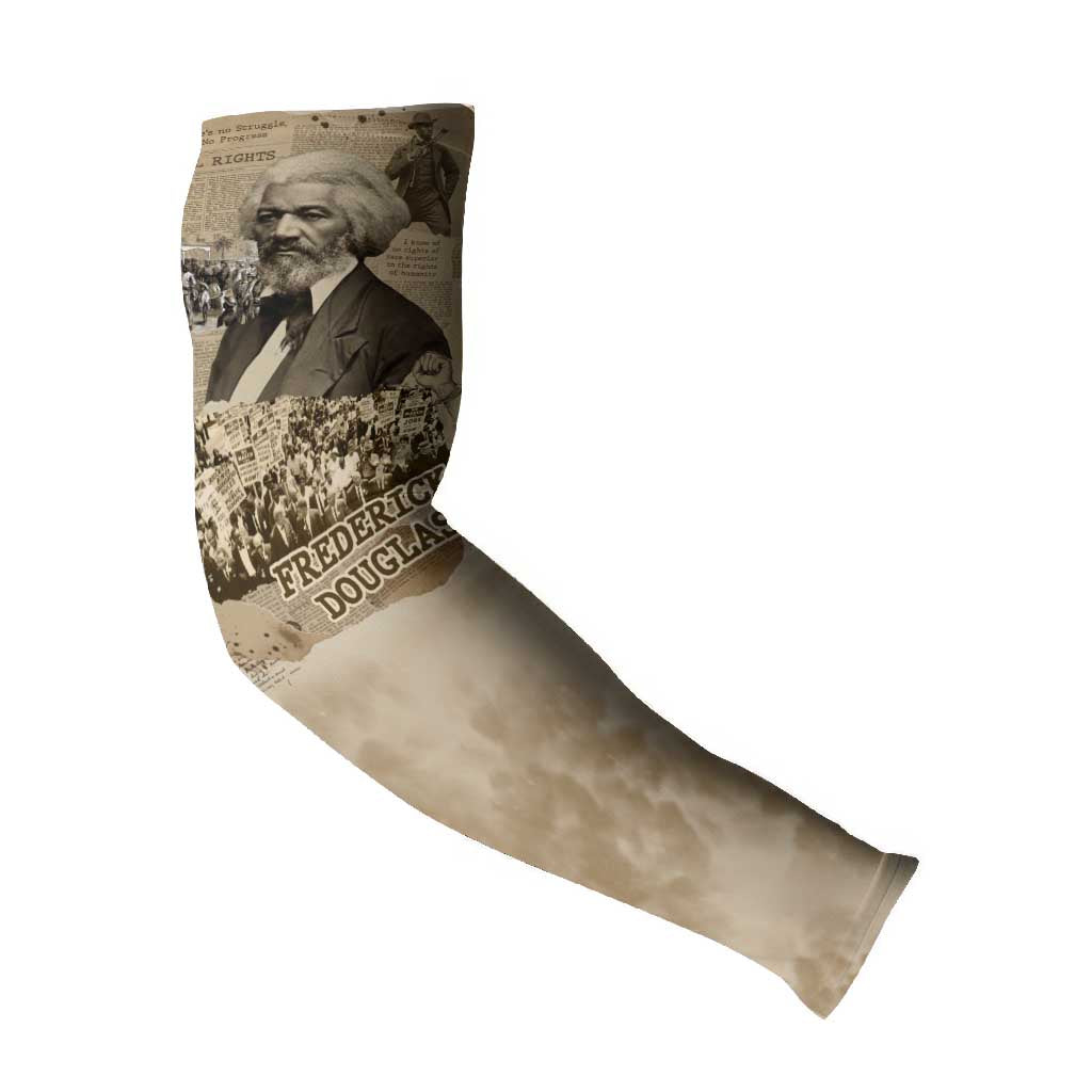 Frederick Douglass Arm Sleeves Sepia Newspaper Collage Civil Rights March Historic Quote Design - Wonder Print Shop