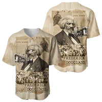 Frederick Douglass Baseball Jersey Sepia Newspaper Collage Civil Rights March Historic Quote Design TS04