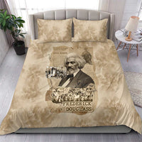 Frederick Douglass Bedding Set Sepia Newspaper Collage Civil Rights March Historic Quote Design - Wonder Print Shop