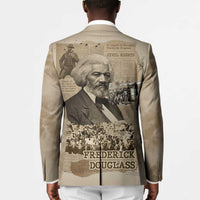 Frederick Douglass Blazer Sepia Newspaper Collage Civil Rights March Historic Quote Design - Wonder Print Shop