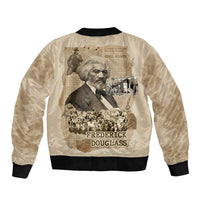 Frederick Douglass Bomber Jacket Sepia Newspaper Collage Civil Rights March Historic Quote Design - Wonder Print Shop