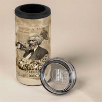 Frederick Douglass 4 in 1 Can Cooler Tumbler Sepia Newspaper Collage Civil Rights March Historic Quote Design - Wonder Print Shop