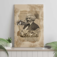Frederick Douglass Canvas Wall Art Sepia Newspaper Collage Civil Rights March Historic Quote Design - Wonder Print Shop