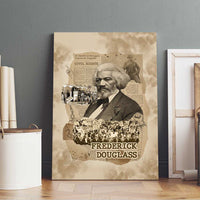 Frederick Douglass Canvas Wall Art Sepia Newspaper Collage Civil Rights March Historic Quote Design - Wonder Print Shop