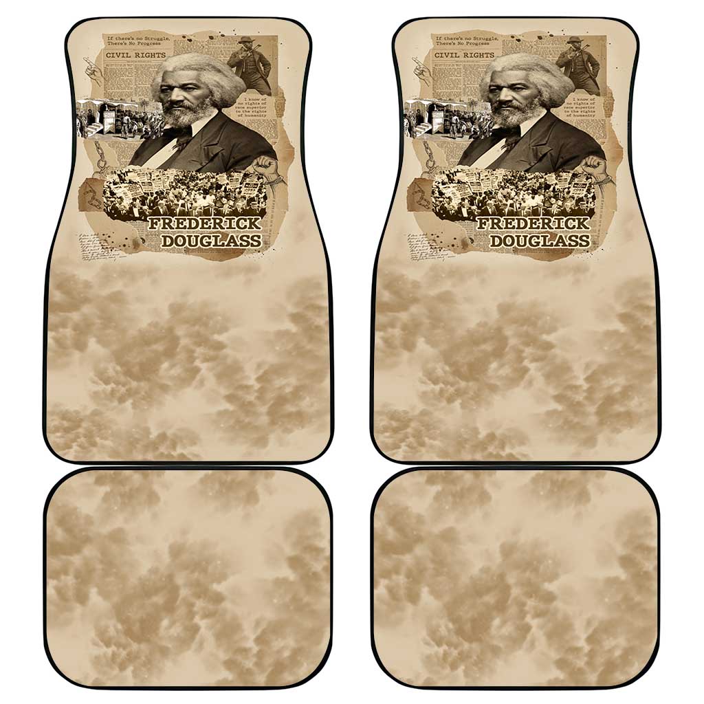 Frederick Douglass Car Mats Sepia Newspaper Collage Civil Rights March Historic Quote Design - Wonder Print Shop
