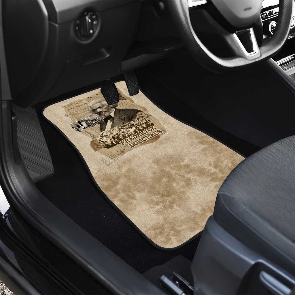 Frederick Douglass Car Mats Sepia Newspaper Collage Civil Rights March Historic Quote Design - Wonder Print Shop