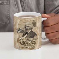Frederick Douglass Ceramic Mug Sepia Newspaper Collage Civil Rights March Historic Quote Design - Wonder Print Shop
