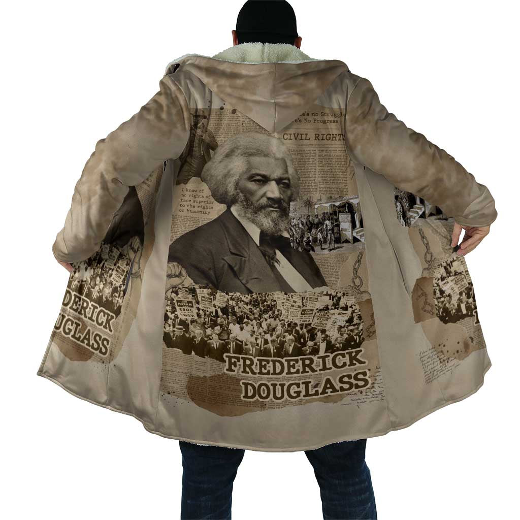 Frederick Douglass Cloak Sepia Newspaper Collage Civil Rights March Historic Quote Design - Wonder Print Shop