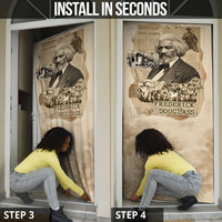 Frederick Douglass Door Cover Sepia Newspaper Collage Civil Rights March Historic Quote Design - Wonder Print Shop