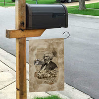 Frederick Douglass Garden Flag Sepia Newspaper Collage Civil Rights March Historic Quote Design - Wonder Print Shop
