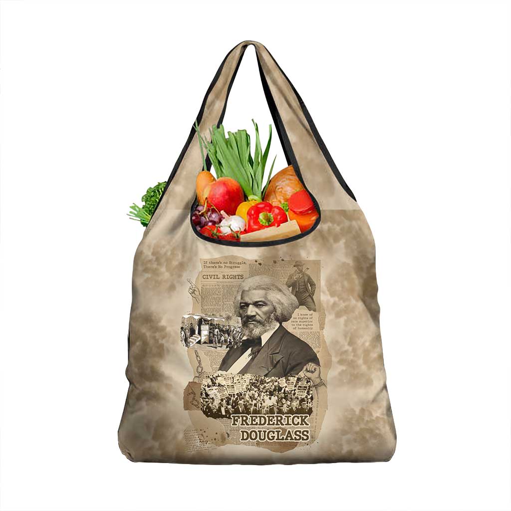 Frederick Douglass Grocery Bag Sepia Newspaper Collage Civil Rights March Historic Quote Design - Wonder Print Shop