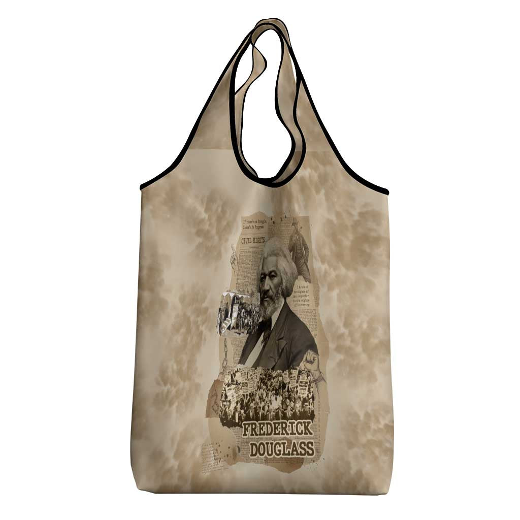 Frederick Douglass Grocery Bag Sepia Newspaper Collage Civil Rights March Historic Quote Design - Wonder Print Shop