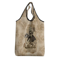 Frederick Douglass Grocery Bag Sepia Newspaper Collage Civil Rights March Historic Quote Design - Wonder Print Shop