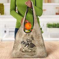 Frederick Douglass Grocery Bag Sepia Newspaper Collage Civil Rights March Historic Quote Design - Wonder Print Shop