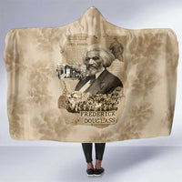 Frederick Douglass Hooded Blanket Sepia Newspaper Collage Civil Rights March Historic Quote Design - Wonder Print Shop