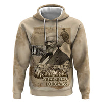 Frederick Douglass Hoodie Sepia Newspaper Collage Civil Rights March Historic Quote Design - Wonder Print Shop