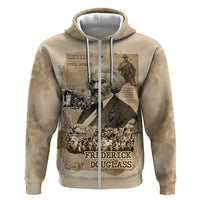 Frederick Douglass Hoodie Sepia Newspaper Collage Civil Rights March Historic Quote Design - Wonder Print Shop