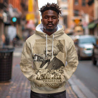 Frederick Douglass Hoodie Sepia Newspaper Collage Civil Rights March Historic Quote Design - Wonder Print Shop