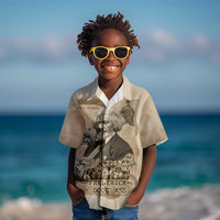 Frederick Douglass Kid Hawaiian Shirt Sepia Newspaper Collage Civil Rights March Historic Quote Design TS04