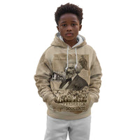 Frederick Douglass Kid Hoodie Sepia Newspaper Collage Civil Rights March Historic Quote Design - Wonder Print Shop