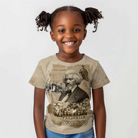 Frederick Douglass Kid T shirt Sepia Newspaper Collage Civil Rights March Historic Quote Design TS04