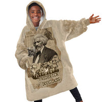 Frederick Douglass Kid Wearable Blanket Hoodie Sepia Newspaper Collage Civil Rights March Historic Quote Design - Wonder Print Shop
