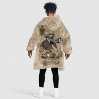 Frederick Douglass Kid Wearable Blanket Hoodie Sepia Newspaper Collage Civil Rights March Historic Quote Design - Wonder Print Shop