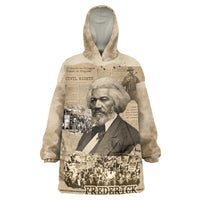 Frederick Douglass Kid Wearable Blanket Hoodie Sepia Newspaper Collage Civil Rights March Historic Quote Design - Wonder Print Shop