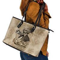 Frederick Douglass Leather Tote Bag Sepia Newspaper Collage Civil Rights March Historic Quote Design - Wonder Print Shop