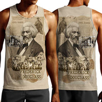Frederick Douglass Men Tank Top Sepia Newspaper Collage Civil Rights March Historic Quote Design - Wonder Print Shop